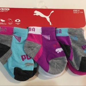 PUMA Infant Girls 6 Pack Sock Size 0-12 Month